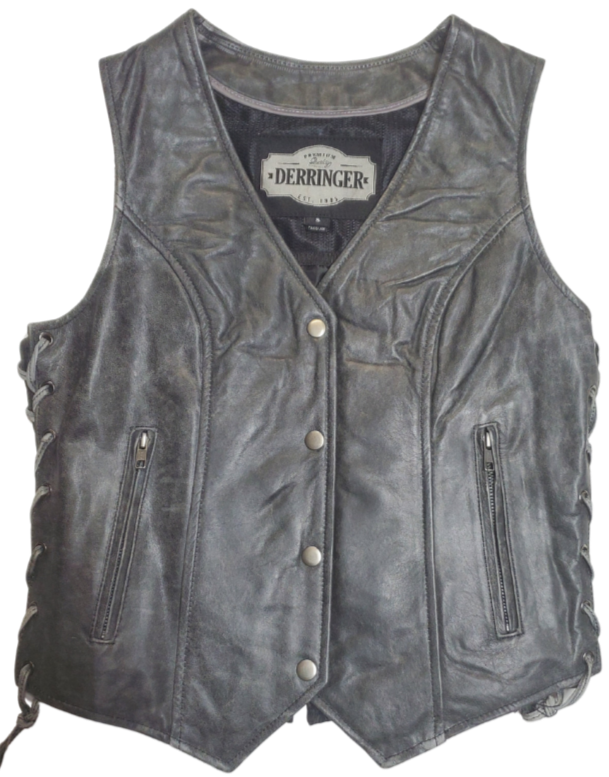 Distressed grey leather vest hotsell