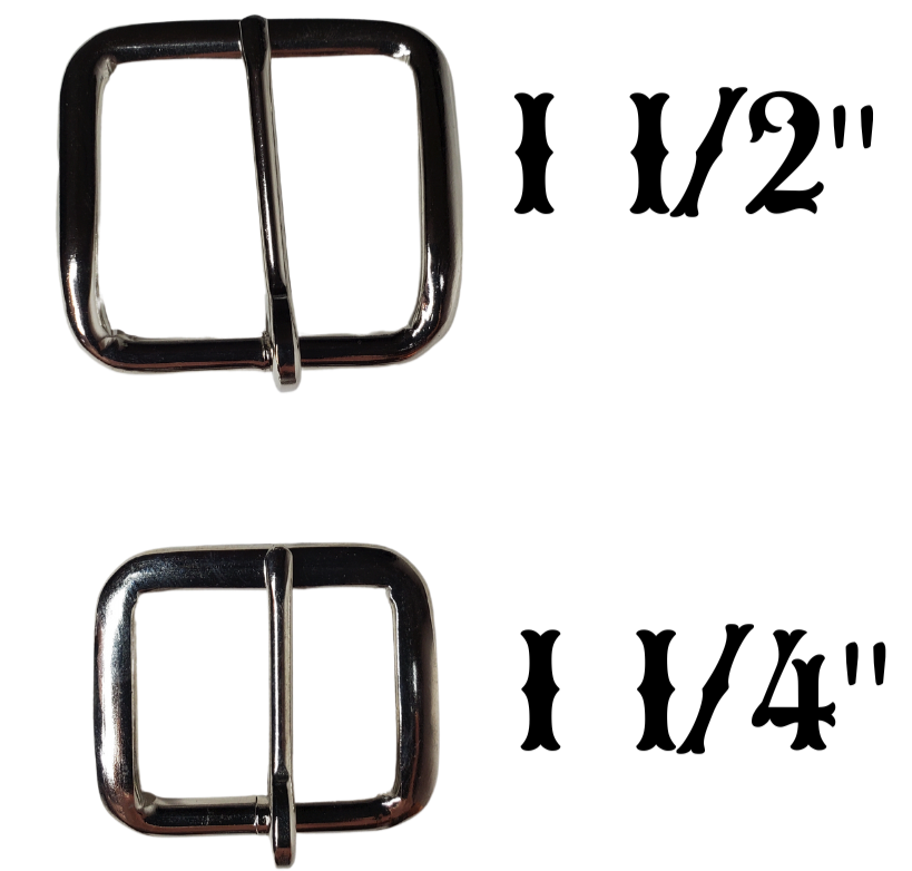 If you need a affordable replacement Basic buckle for your current belt or want a different look we have a selection of what we call Basic buckles. Stop in our shop in Smyrna, TN, just outside of Nashville. This is our most affordable basic option Color - Nickel plated , 1 1/4" or 1 1/2" width