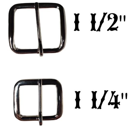 If you need a affordable replacement Basic buckle for your current belt or want a different look we have a selection of what we call Basic buckles. Stop in our shop in Smyrna, TN, just outside of Nashville. This is our most affordable basic option Color - Nickel plated , 1 1/4" or 1 1/2" width