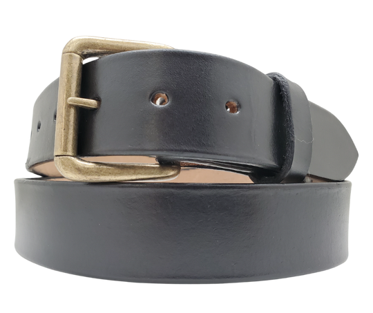 Great for The Office! This real Veg-Tan leather belt starts with a hand dyed 9-10oz (1/8"ish) leather belt strip. Comes with an Antique colored buckle that is snapped in for easy removal. It is handmade in our Smyrna, TN shop, which is located just outside of Nashville.