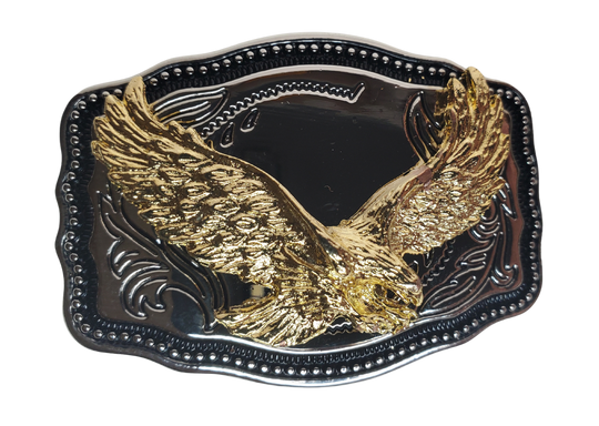 These western buckles are the perfect accessory for kids or adults who wear belts up to 1 1/4" wide. Adorned with a classic western scroll and featuring a gold motif set against a chrome background. Plus, they're compact at just 2 1/2" across by 1 3/4" wide! Shop online or visit our store in Smyrna, TN, near Nashville, to get yours.