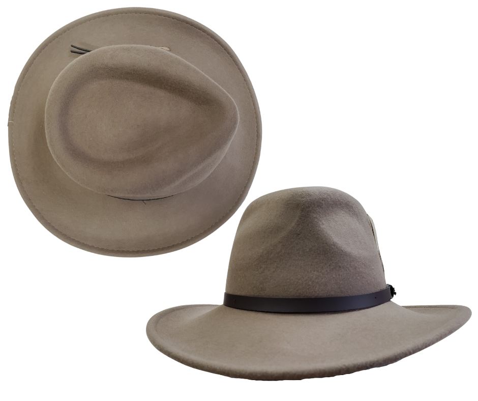 100% Australian wool&nbsp; UPF 50 Rating&nbsp; 4 1/4" Crown, 2 3/4" Brim Crushable wool Choose Black, Dark brown, Gunmetal, Olive Sizes S-XL available in our retail shop in Smyrna, TN, just outside of Nashville