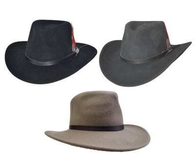 100% Australian wool&nbsp; UPF 50 Rating&nbsp; 4 1/4" Crown, 2 3/4" Brim Crushable wool Choose Black, Dark brown, Gunmetal, Olive Sizes S-XL available in our retail shop in Smyrna, TN, just outside of Nashville