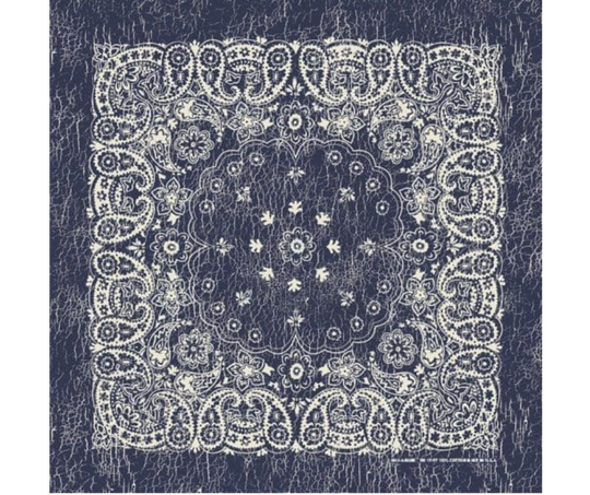 Rustic Paisleys are a updated look to the traditional bandana. Same pattern style just with a Distressed twist on the pattern. Imported (One Sided Print Only) in 22"x 22".&nbsp;Bandannas have been around for over 75 years and are still a staple in culture whether it's a farmer, a MC, or a Rock star.