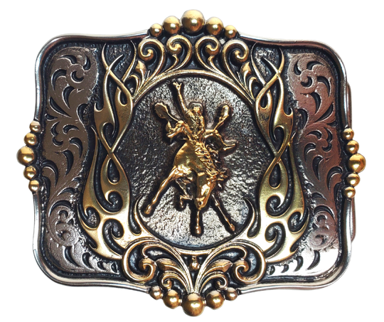 Celebrate rodeo spirit with this stunning Montana Silversmiths antiqued silver Bucking Bronc buckle! Its intricate western scroll pattern will draw eyes your way, while its standard 1.5 belt swivel makes it easy to accessorize. Find it at our Smyrna, TN shop,