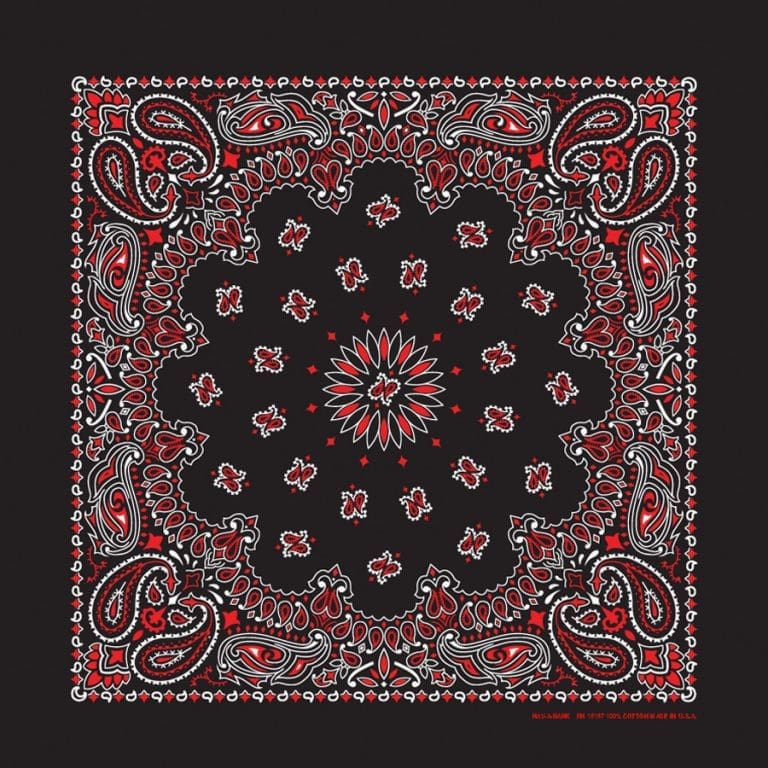 We stock traditional 100% Cotton for a soft and comfortable feel. Made in the USA and approx. 22" x 22", they feature a trademark Paisley design. Bandanas have been around for over 75 years and are still a staple in culture whether it's a farmer, MC, or a Rock star.