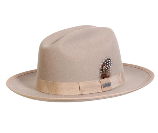 The Axe Western Hat is a silverbelly-style wool hat, with a classic western cattleman crown, and a slight upturned brim. This hat is a stylish blend of city and western, and can be dressed up for a night on the town just as easily as it can turn it down on a front porch with a guitar.&nbsp;&nbsp;Features a bound edge brim, and grosgrain band with a feather accent. Find it in our retail shop in Smyrna, TN, located just outside of Nashville in sizes S-XL.