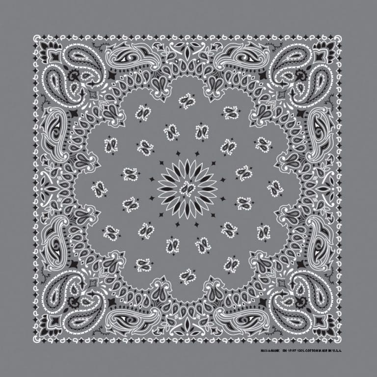 We stock traditional 100% Cotton for a soft and comfortable feel. Made in the USA and approx. 22" x 22", they feature a trademark Paisley design. Bandanas have been around for over 75 years and are still a staple in culture whether it's a farmer, MC, or a Rock star.