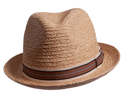 This stylish straw fedora is a great choice for any wardrobe. It features a small brim that is perfect for all-day wear, and the brown hat band ensures a nice neutral look. The lightweight material ensures that this hat is comfortable and breathable, perfect for any outdoor activity. The hat comes in 3 sizes M-XL so you can find the perfect fit.&nbsp; Available at our shop just outside Nashville in Smyrna, TN.