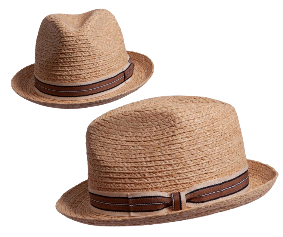 This stylish straw fedora is a great choice for any wardrobe. It features a small brim that is perfect for all-day wear, and the brown hat band ensures a nice neutral look. The lightweight material ensures that this hat is comfortable and breathable, perfect for any outdoor activity. The hat comes in 3 sizes M-XL so you can find the perfect fit.&nbsp; Available at our shop just outside Nashville in Smyrna, TN.