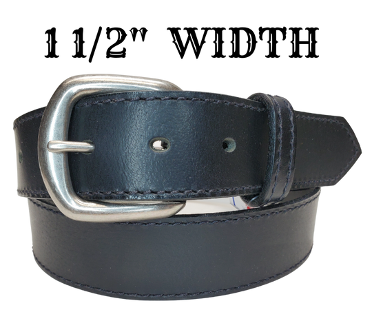 We get all types of people in our shop and we like to offer a variety of Classic Styled Leather belts. This Casual Dress Belt features Edge stitching making it perfect for jeans or casual office look. One layer of semi soft leather and Proudly made in the USA with in a versatile 1 1/2" width. Available at our Smyrna, TN shop just outside Nashville.