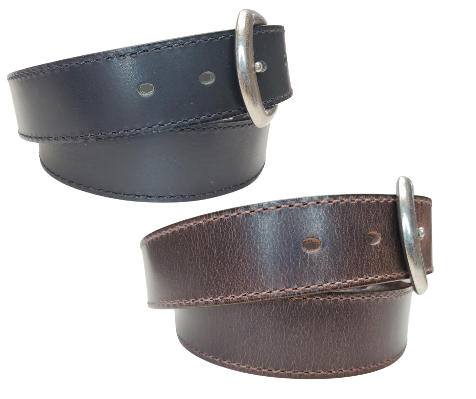 We get all types of people in our shop and we like to offer a variety of Classic Styled Leather belts. This Casual Dress Belt features Edge stitching making it perfect for jeans or casual office look. One layer of semi soft leather and Proudly made in the USA with in a versatile 1 1/2" width. Available at our Smyrna, TN shop just outside Nashville.