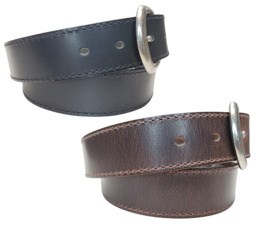 We get all types of people in our shop and we like to offer a variety of Classic Styled Leather belts. This Casual Dress Belt features Edge stitching making it perfect for jeans or casual office look. One layer of semi soft leather and Proudly made in the USA with in a versatile 1 1/2" width. Available at our Smyrna, TN shop just outside Nashville.