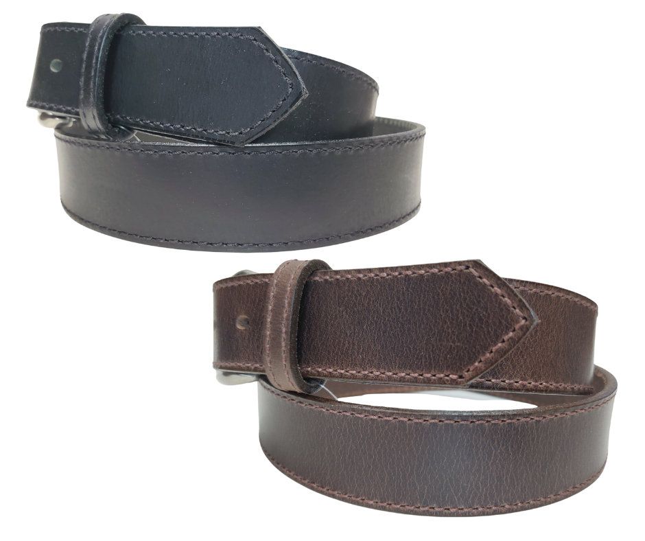 We get all types of people in our shop and we like to offer a variety of Classic Styled Leather belts. This Casual Dress Belt features Edge stitching making it perfect for jeans or casual office look. One layer of semi soft leather and Proudly made in the USA with in a versatile 1 1/2" width. Available at our Smyrna, TN shop just outside Nashville.