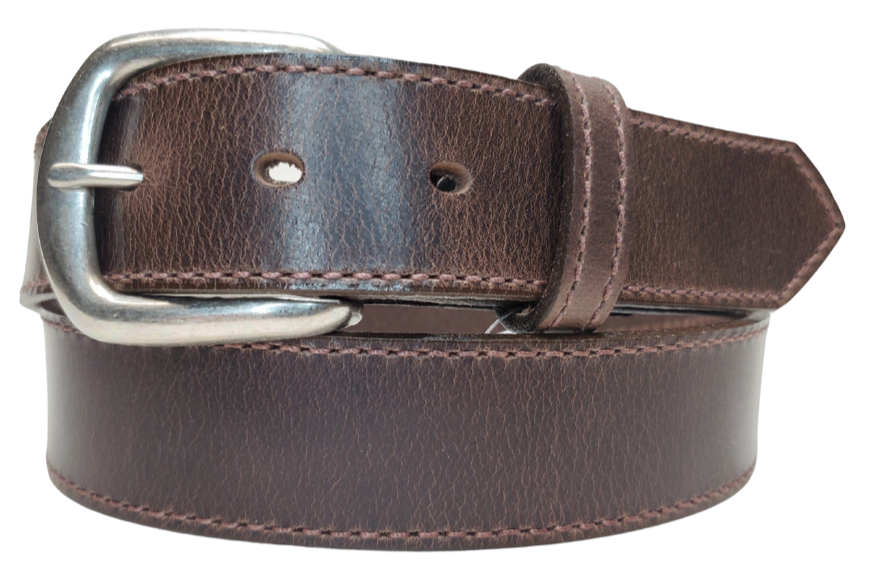 We get all types of people in our shop and we like to offer a variety of Classic Styled Leather belts. This Casual Dress Belt features Edge stitching making it perfect for jeans or casual office look. One layer of semi soft leather and Proudly made in the USA with in a versatile 1 1/2" width. Available at our Smyrna, TN shop just outside Nashville.