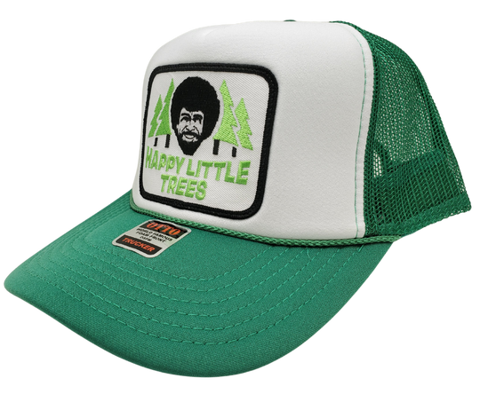 Bob was passionate about sharing his love for painting with the world and in 1982 along with his partners he launched the Joy of Painting on public television. To promote the television show and reach a greater audience Bob toured America teaching others to paint. Get in a "Happy" mood with our Green and White Vintage Foam Trucker style mesh cap, inspired by the iconic TV show. Get yours today at our Smyrna, TN store or online. Shop now at our Smyrna, TN store or online.