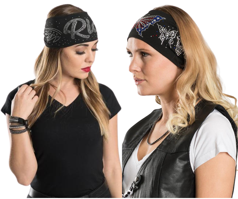 EZ Super Bling Head Bandz are the perfect fashion Hair accessory to complement any outfit, while also keeping your hair in place on a windy day or during motorcycle rides. Made with & high-tech spandex material, they can fit any size head. These are are Blinged MORE than our typical EZ bandz. Visit our Smyrna TN shop, conveniently located near downtown Nashville.