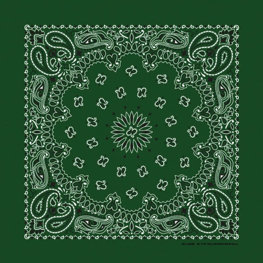 We stock traditional 100% Cotton for a soft and comfortable feel. Made in the USA and approx. 22" x 22", they feature a trademark Paisley design. Bandanas have been around for over 75 years and are still a staple in culture whether it's a farmer, MC, or a Rock star.