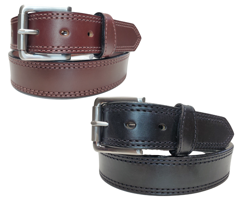 One of our Heavier belts in our shop. The Antique Silver roller style buckle that dresses up or down whatever your style. This Belt Leather is one thick strap with NO fillers and Proudly handcrafted in the USA in a versatile 1 1/2" width. Available at our Smyrna, TN shop just outside Nashville.