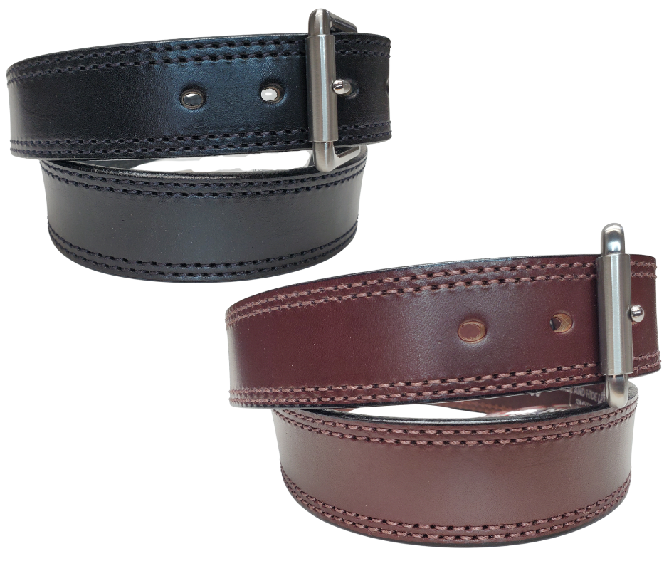 One of our Heavier belts in our shop. The Antique Silver roller style buckle that dresses up or down whatever your style. This Belt Leather is one thick strap with NO fillers and Proudly handcrafted in the USA in a versatile 1 1/2" width. Available at our Smyrna, TN shop just outside Nashville.