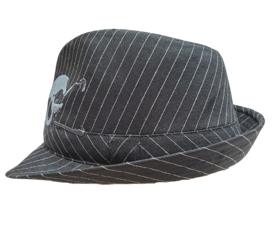 You don't need a suit to wear these Pinstripe Fedoras. "Skull it" up or down since they are versatile enough to work most any style. They're lined and have Approx. 4" crown and&nbsp;1.5" brim&nbsp;that's made with 100% poly cotton. Pick yours up at our Smyrna, TN location just a short drive from Nashville. Sized S-XL.