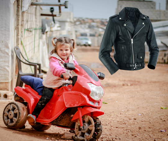 In the "Jagger" you will be just like Mom and Dad in this real leather Kids' MC Jacket, lot's of room for patches on the back too. Visit our leather shop in Smyrna, TN, near Nashville, and choose from sizes small to 5x. Scoot in to get yours at our Smyrna,TN store not far from Nashville.&nbsp;