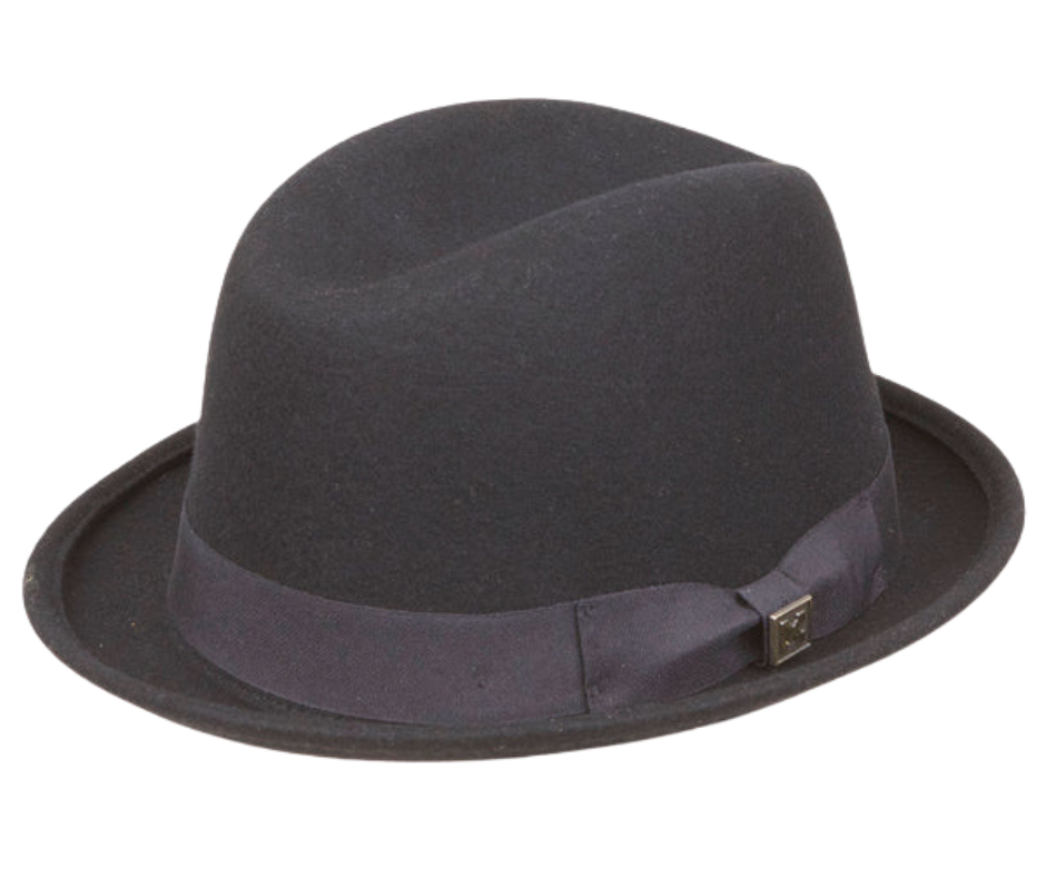 You don't need a suit or be a Gangster to wear this Fedora. It's Low rider style and Grosgrain bow is versatile enough to work most any style. A very fashionable, stylish hat with it's Red lining and has a Approx. 4" crown and 1.5" brim that's made with 100% wool felt. Pick yours up at our Smyrna, TN location just a short drive from Nashville. Sized S-XL.