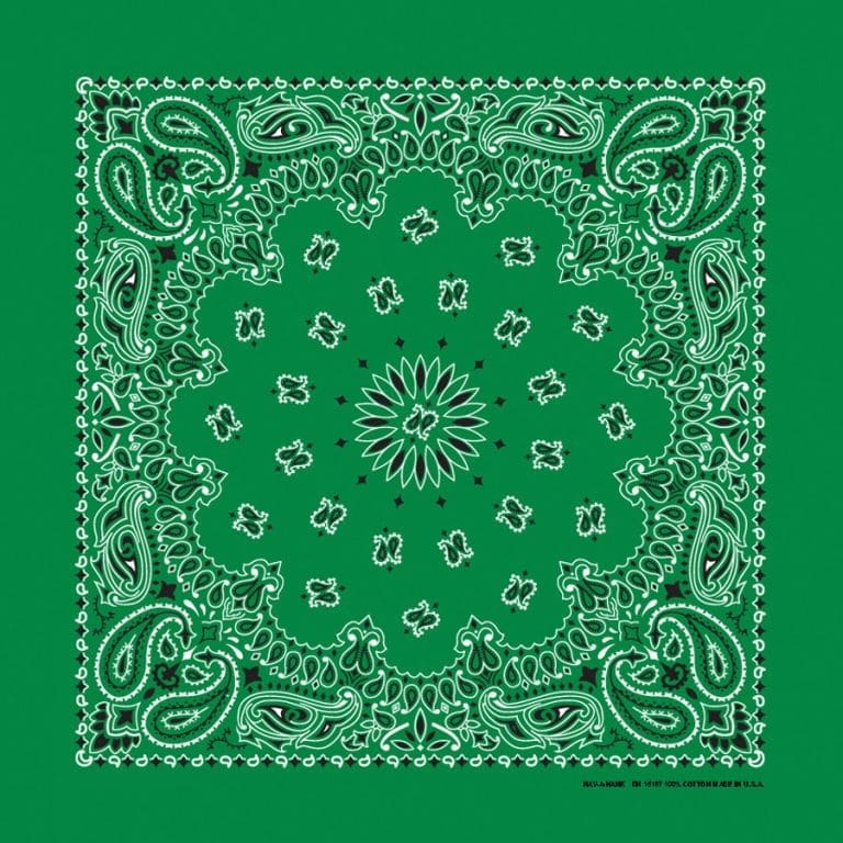 We stock traditional 100% Cotton for a soft and comfortable feel. Made in the USA and approx. 22" x 22", they feature a trademark Paisley design. Bandanas have been around for over 75 years and are still a staple in culture whether it's a farmer, MC, or a Rock star.