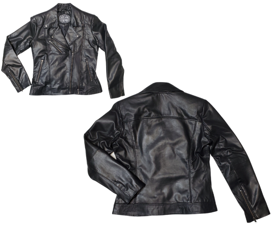 This JETT Black MC Double Zip front Lamb skin jacket is soft and supple a update of a timeless classic. , it features black lining, antique silver hardware, and 3 outside pockets and two inside pockets. You can find it near Nashville, in Smyrna, TN.  Sizes XS-5XL Call for size availability.