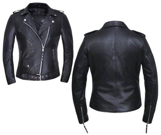 The ORIGINAL MC style in Soft and supple Lamb skin, Black lining. Antique silver hardware. 3 outside pockets, 2 inside conceal carry pockets. Vented on front and back. Ride to Smyrna, TN outside of Nashville and gets yours. Sizes XS-5XL