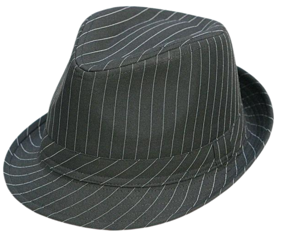 Our Pinstripe Fedora style is a timeless classic that has been popular from the 20's until today. It's loved by everyone, from Gansters to Politicians, and is a must-have accessory. This hat is made with high-quality 100% poly cotton and is available in either a stylish Skull and Crossbones design or classic pinstripes. The 4" crown and 1.5" brim make for a perfect fit, and it's available in sizes S-XL. Come visit us at our retail shop in Smyrna, TN, just outside of Nashville.