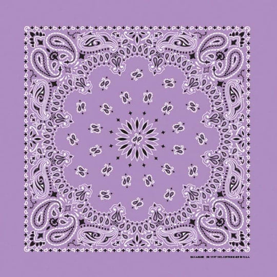 We stock traditional 100% Cotton for a soft and comfortable feel. Made in the USA and approx. 22" x 22", they feature a trademark Paisley design. Bandanas have been around for over 75 years and are still a staple in culture whether it's a farmer, MC, or a Rock star.