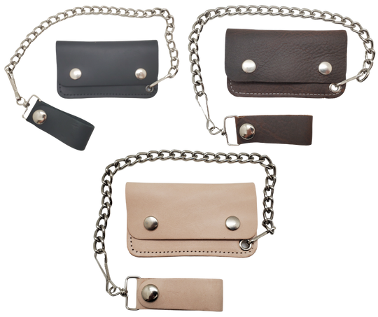 "The Kickstand" Minimalist Leather Chain Wallet