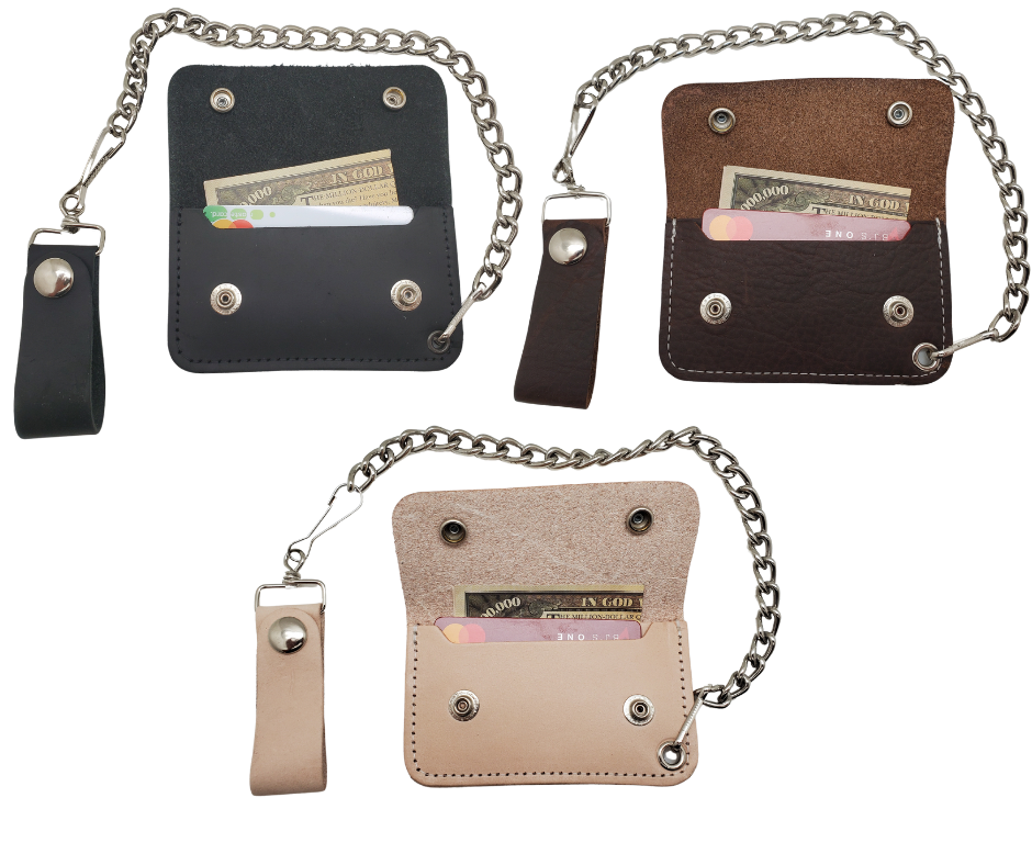 "The Kickstand" Minimalist Leather Chain Wallet