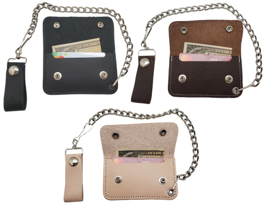 "The Kickstand" Minimalist Leather Chain Wallet