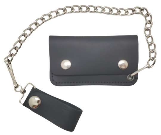 "The Kickstand" Minimalist Leather Chain Wallet