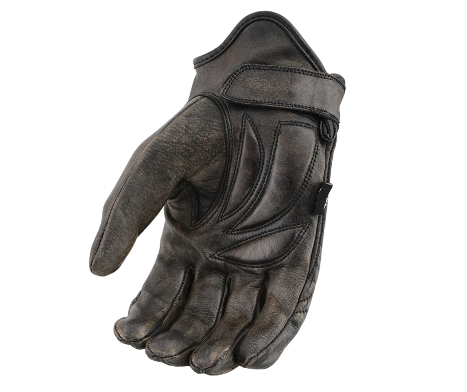 Premium Brown Cowhide Leather motorcycle riding gloves. They are available in&nbsp;Unisex sizing&nbsp;XS-5X and have a thermal lining and velcro wrist closure. They are available in our shop just outside Nashville in Smyrna, TN.