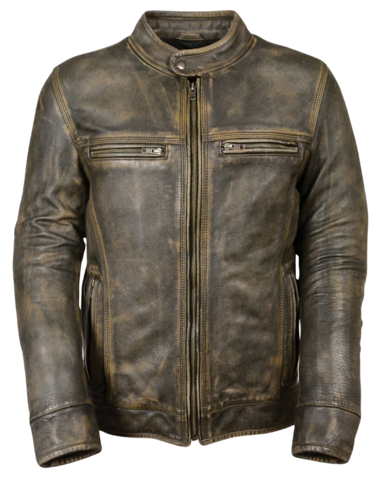 The" Phoenix" is our Classic Brown leather motorcycle jacket has everything you need for riding, including a cool style. Available in sizes small through 5x, it can be purchased at our shop in Smyrna, TN, near Nashville. With multiple zippered pockets and vents, a zip out liner, and a tab collar and zippered front, it also has snaps and zippers at the wrists. Don't forget to check out our matching gloves to complete your look