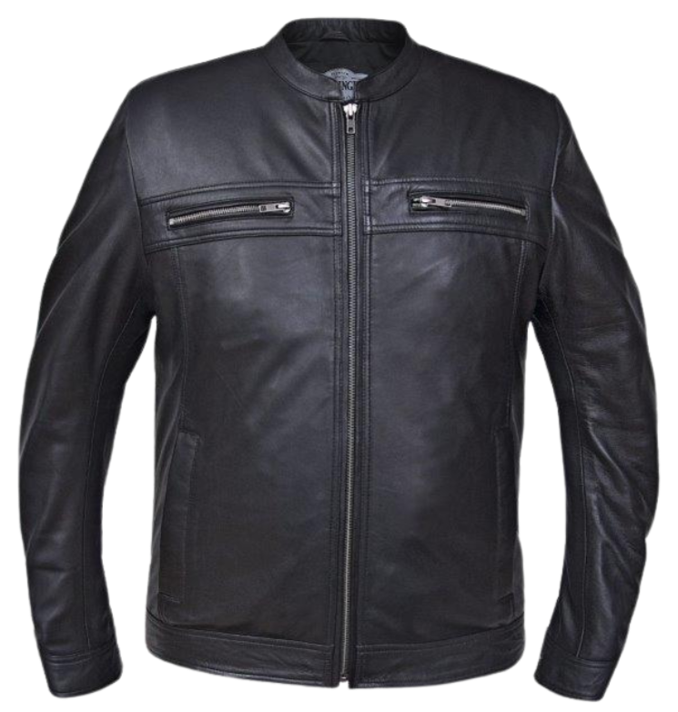 The Oliver is a Lightweight Black Leather Fashion Jacket is ideal for anyone who wants to look stylish and stay comfortable. It comes in a Classic Black&nbsp; and features a chic scooter collar and hidden zippers. The gunmetal hardware and two lower pockets add to its charm. Perfect for cooler days in fall and winter, this jacket is available at our Smyrna, TN location, just a short drive from Nashville. Sizes range from S to 5XL.