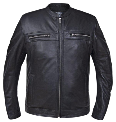 The Oliver is a Lightweight Black Leather Fashion Jacket is ideal for anyone who wants to look stylish and stay comfortable. It comes in a Classic Black&nbsp; and features a chic scooter collar and hidden zippers. The gunmetal hardware and two lower pockets add to its charm. Perfect for cooler days in fall and winter, this jacket is available at our Smyrna, TN location, just a short drive from Nashville. Sizes range from S to 5XL.