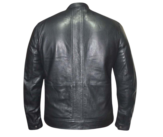 The Oliver is a Lightweight Black Leather Fashion Jacket is ideal for anyone who wants to look stylish and stay comfortable. It comes in a Classic Black&nbsp; and features a chic scooter collar and hidden zippers. The gunmetal hardware and two lower pockets add to its charm. Perfect for cooler days in fall and winter, this jacket is available at our Smyrna, TN location, just a short drive from Nashville. Sizes range from S to 5XL.