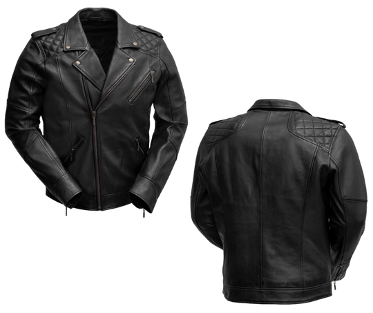 The Gavin is the Fashion version of the Original MC Jacket!&nbsp; It's updated MC style Premium Lambskin Leather quilted shoulders. Great for onstage or riding to town to your favorite hang. Get the MC look without the weight. Get yours in our Smyrna TN shop just a Slow ride from Nashville!