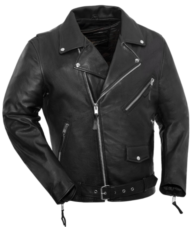 The Fillmore IS the MC style leather Jacket was originally designed in 1928 this Classic jacket never goes out of style. Made Soft but thicker naked cowhide with a zip out liner for warmer riding and multiple pockets for your stuff. Whether you ride a Harley or are in a Ramones tribute band your good to go! A staple jacket in our shop. Available in our Smyrna, TN shop. Stocked 40-60