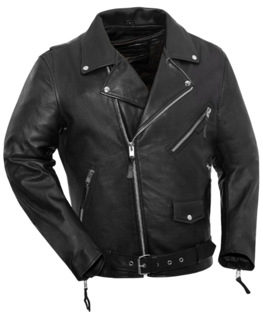 The Fillmore IS the MC style leather Jacket was originally designed in 1928 this Classic jacket never goes out of style. Made Soft but thicker naked cowhide with a zip out liner for warmer riding and multiple pockets for your stuff. Whether you ride a Harley or are in a Ramones tribute band your good to go! A staple jacket in our shop. Available in our Smyrna, TN shop. Stocked 40-60