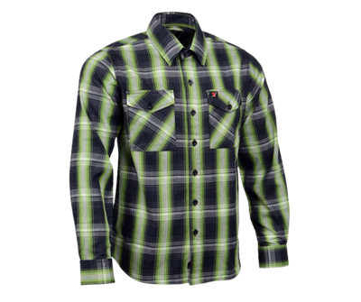 This 100% cotton flannel shirt exudes classic style. It features a button down collar, two front flap pockets, and a vintage plaid pattern. Perfect for hiking, outdoor work, or riding horses or motorcycles. Never going out of style, and always available in our Smyrna, TN shop. Imported.  Details: Button down collars, Snaps, 2 Pockets, Yokes, Flannel Lining, 100% Cotton