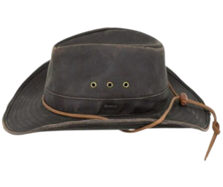 Get ready for the great outdoors with our top-selling Weathered Korona Outback Hat. Made from a durable Vintage Poly/Cotton blend with a "leathery" look and UPF 50 Rating, this hat is perfect for any adventure. Available in sizes S-XL, with a 4 1/4" Crown and 3 1/4" Brim. Visit our retail shop in Smyrna, TN, just outside of Nashville, to pick yours up today.