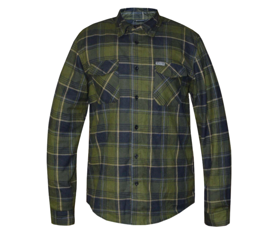 This 100% cotton Black and Green flannel shirt exudes classic style. It features a button down collar, two front flap pockets, and a vintage plaid pattern. Perfect for hiking, outdoor work, or riding horses or motorcycles. Never going out of style, and always available in our Smyrna, TN shop. Imported.  Details: Button down collars, Snaps, 2 Pockets, Yokes, Flannel Lining, 100% Cotton