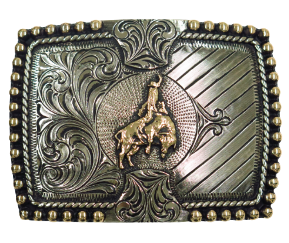 The Roughie buckle is made from German Silver (nickel and brass alloy) or iron metal base. Each piece is punched, cut, soldered, engraved, polished and painted by our talented metal workers. In order to give you the quality and long lasting final product we also plate each piece with copper, nickel and silver.  Our products are all handcrafted.   Finally each piece is covered with a heat sealed lacquer to ensure the piece's long lasting qualities. Available at our Smyrna, TN shop just outside of Nashville.