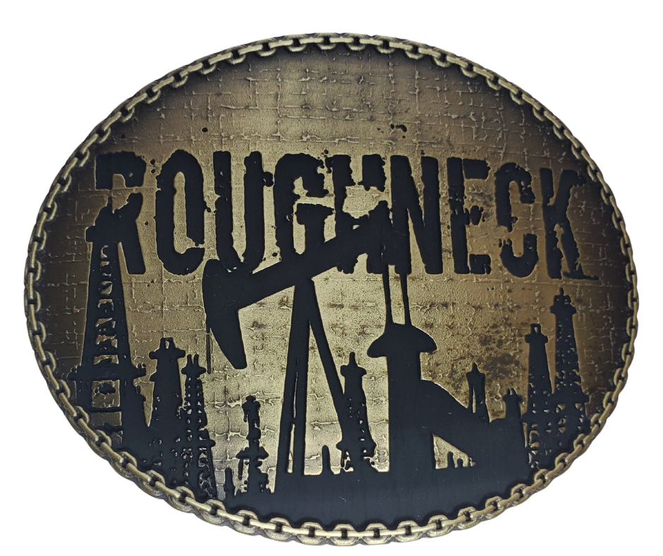 For the Roughneck who works hard come rain or shine! Pair it up with any of our Custom in house made belts. This buckle is built for a 1 1/2" belt and is approx. 3-1/2" x 2-3/4. Visit our Smyrna, TN shop near Nashville today!