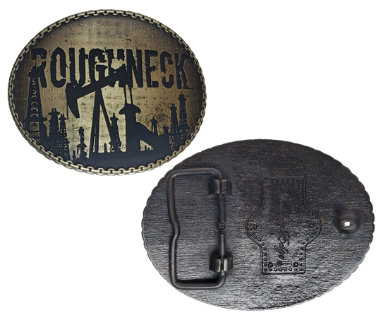 For the Roughneck who works hard come rain or shine! Pair it up with any of our Custom in house made belts. This buckle is built for a 1 1/2" belt and is approx. 3-1/2" x 2-3/4. Visit our Smyrna, TN shop near Nashville today!